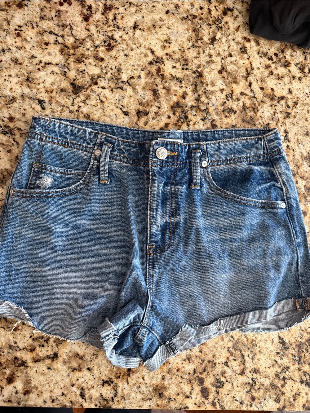 Women's Roxy Blue Denim Shorts - Casual Cutoff Jean Shorts 7